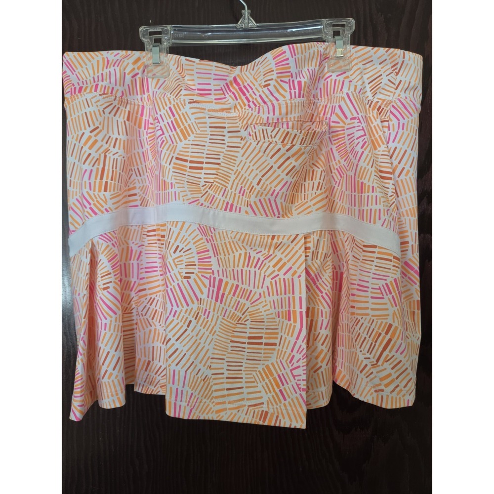 Nike Golf Dri-Fit Skort Women's Orange Pink Print Athletic Tennis Skirt XL EUC - Picture 8 of 8